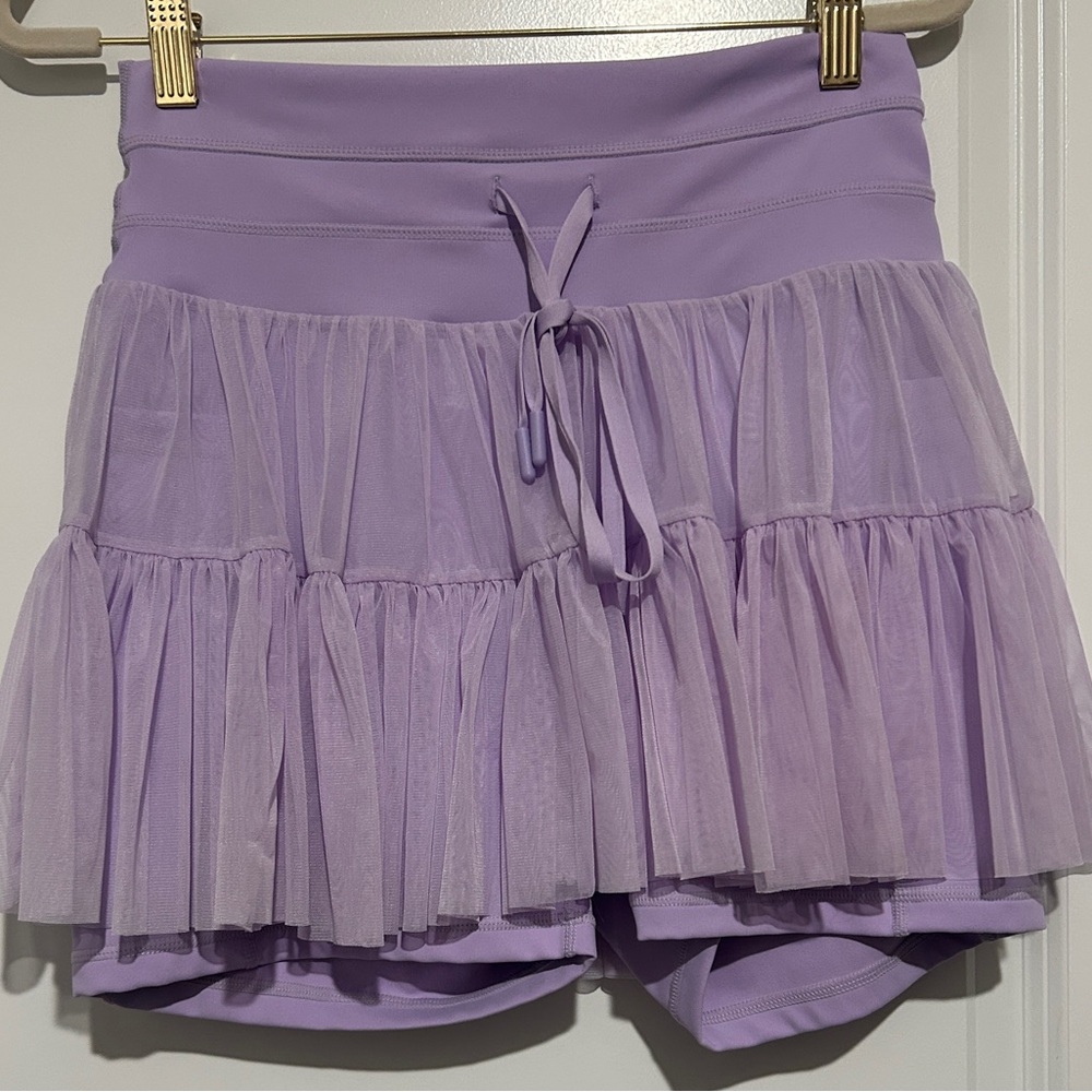 Lavender Tiered Skirt with Tulle Overlay